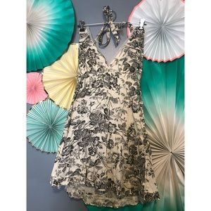 vintage style floral halter dress
